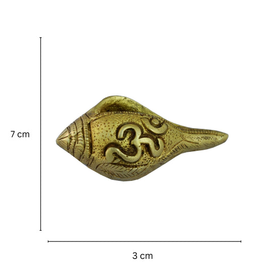 Handcrafted Brass Shankh | Perfect for Pooja and Divine Decor | Divine Brass Shankh ( Yellow, 2.8 inch)