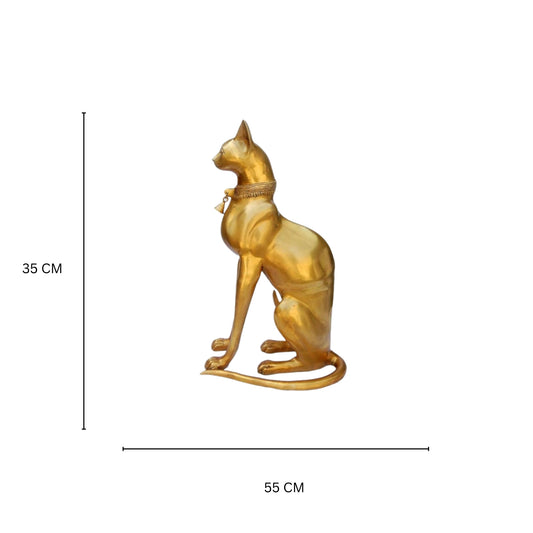 Home Decor Brass Metal Cat Figure
