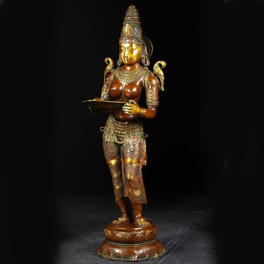 Goddess Figure Deep Laxmi Standing Pair Statue