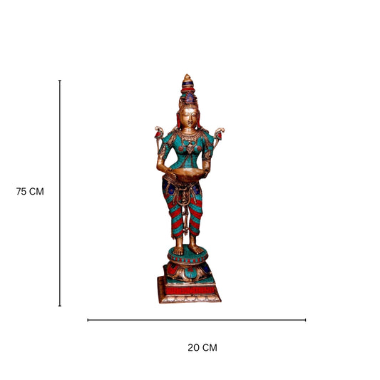 Deep Lakshmi brass metal for Temple & Gift