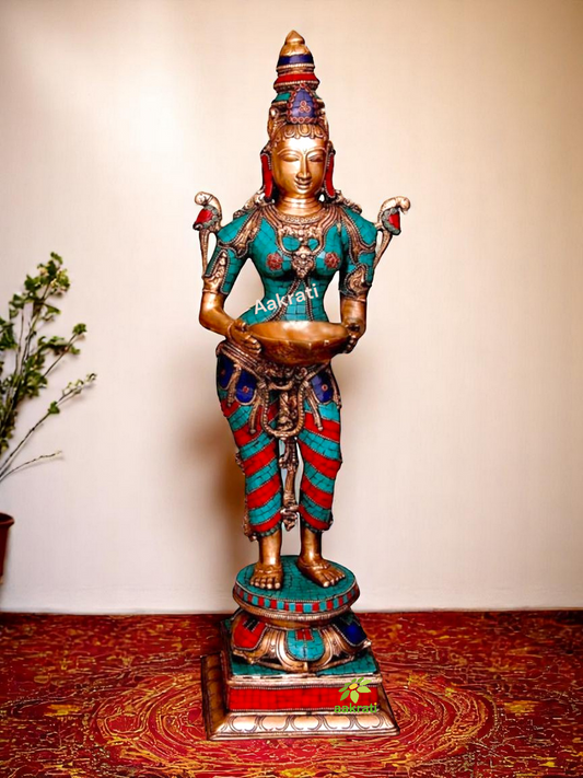 Deep Lakshmi brass metal for Temple & Gift