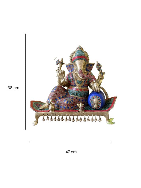 Lord Ganesh Statue With Stone Work