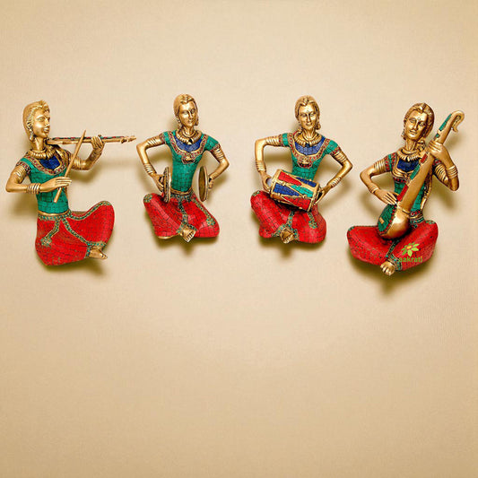 Four Musicians Home Decor Brass Made Set