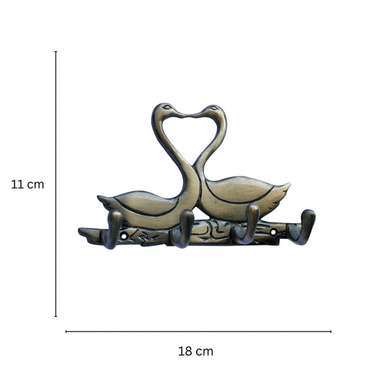 Elegant Brass Wall Hook | Stylish and Functional Home Decor | Swan Design Brass Wall Hook ( Brown, 7 inch)