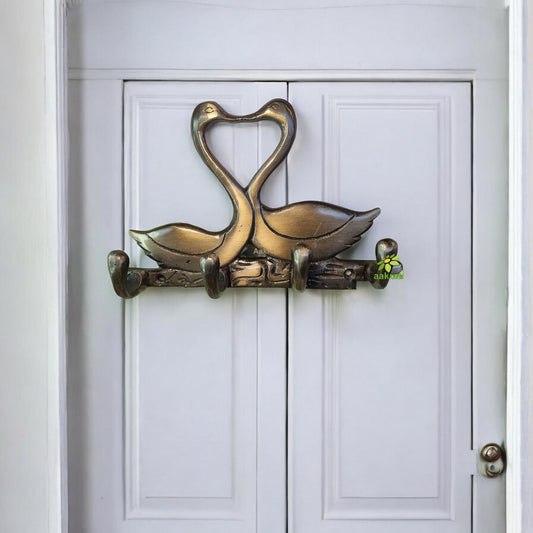 Elegant Brass Wall Hook | Stylish and Functional Home Decor | Swan Design Brass Wall Hook ( Brown, 7 inch)