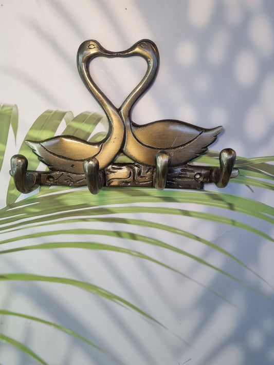 Elegant Brass Wall Hook | Stylish and Functional Home Decor | Swan Design Brass Wall Hook ( Brown, 7 inch)