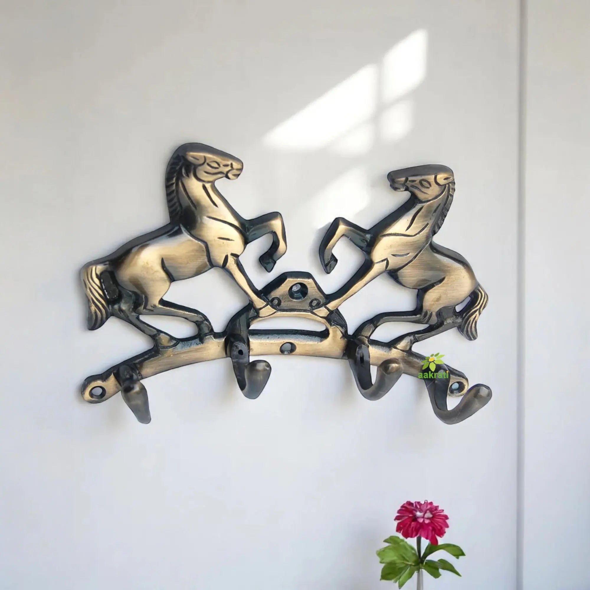 Key holder with 4 hook and two horse unique for gift - Ashopi