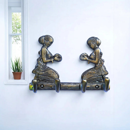 Brass Handmade Wall Hook | Perfect for Unique and Stylish Home Decor | Artisanal Brass Wall Hook ( Black, 6 inch)