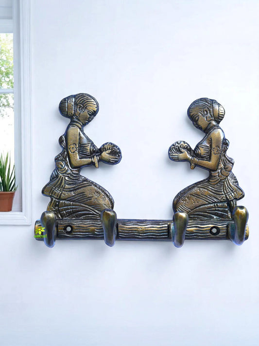 Brass Handmade Wall Hook | Perfect for Unique and Stylish Home Decor | Artisanal Brass Wall Hook ( Black, 6 inch)