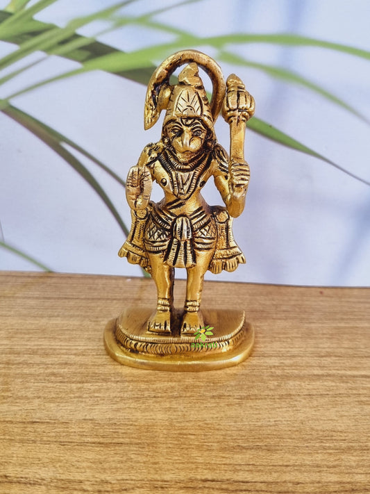 Small Hanuman Statue 4 Inch Ideal for Home/Office: Religious Idol with Hand Engraving ( Multicolor, 4 inch)