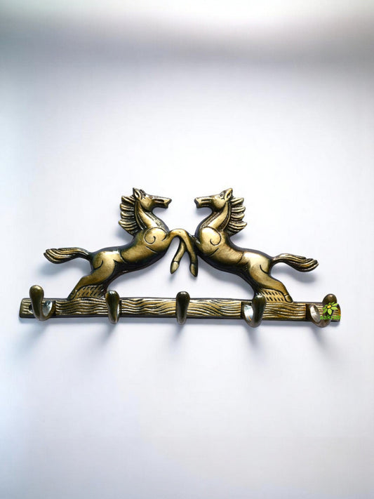 Brass Decorative Wall Hooks | Elegant Handcrafted Hangers for Home Decor | Artisan Handmade Designer Brass Hooks ( Yellow, 11 inch)