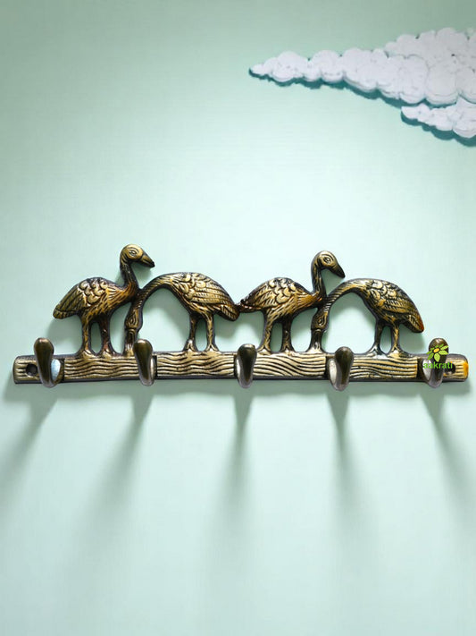 Elegant Brass Wall Hanger | A Decorative and Functional Accent | Handcrafted Brass Unique Decorative Hanger ( Yellow, 11 inch)