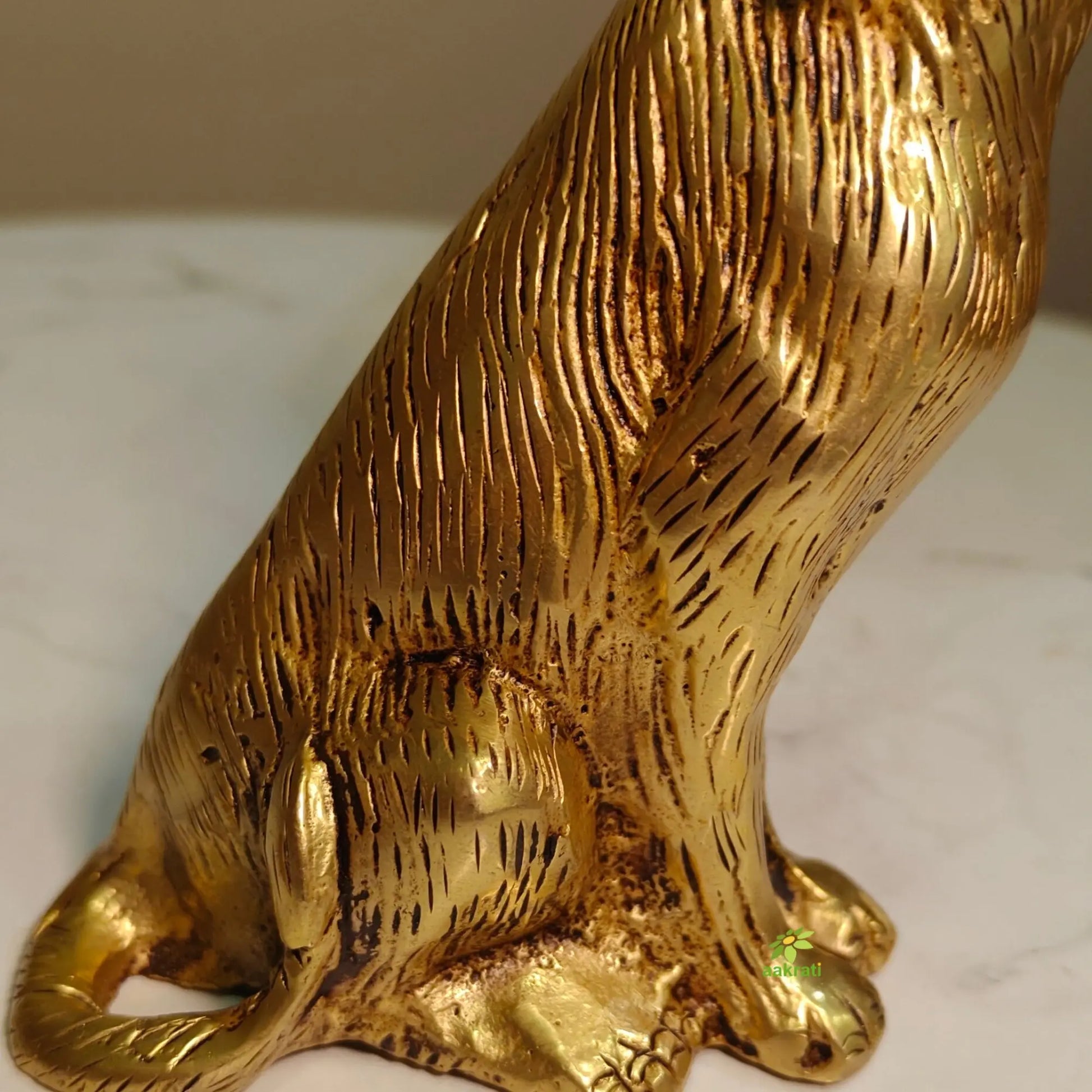 Brass Sitting Dog Figurine - Ashopi