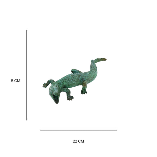 Aakrati Handmade 9 Inch Brass Crocodile Figure For Home Decor and animal lovers