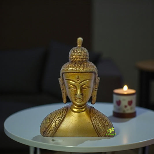 Brass Buddha Head | Spiritual Home Décor for Peace | Brass Buddha Statue