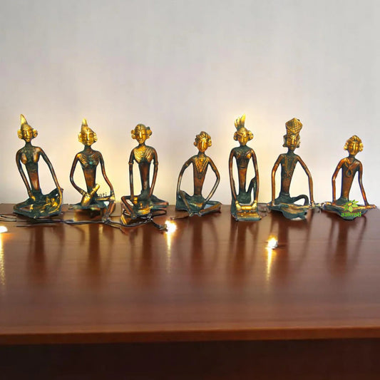 Handcrafted Brass Musician Figurine | Elegant Home Decor for Music Lovers | Brass Musician Showpiece ( Golden, 4.5 inch)