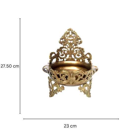 Traditional Handmade Brass Urli | Decorative Art Piece for Home and Puja Room | Brass Decorative Urli ( Brown, 11 inch)