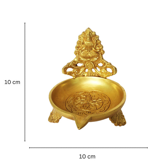Aakrati Brass Table Diya - Metal Religious Temple worship deepak ( Multicolor, 4 inch)