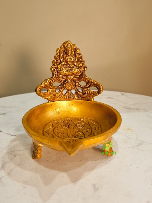 Brass Table laxmi Ganesh Diya - uninque oil lamp for festive decor