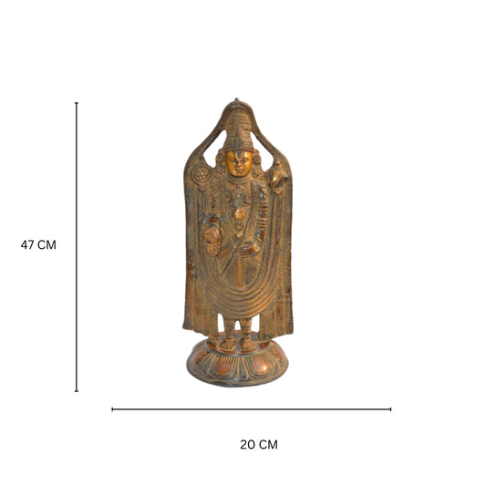 Brass metal Lord Balaji - Venkateswara figure for your office and home temple