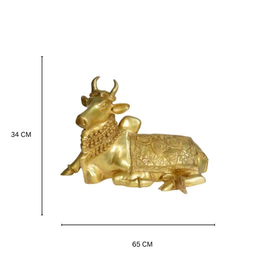 Nandi Sitting metal brass handmade handicrafts Lord Shiva Nandi