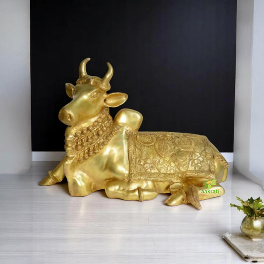Nandi Sitting metal brass handmade handicrafts Lord Shiva Nandi