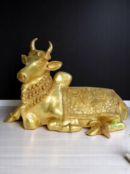 Nandi Sitting metal brass handmade handicrafts Lord Shiva Nandi