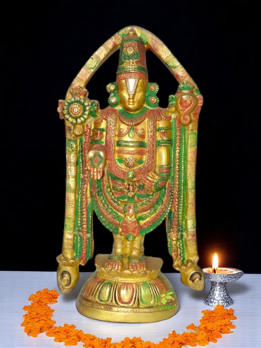 Lord Balaji Brass Sculpture decorative finish Religious Statue