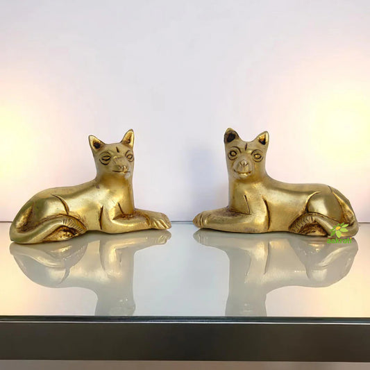 Handmade Brass Fox Statue | Beautiful Animal Figurine for Unique Home Aesthetics | Brass Fox Figurine ( Yellow, 3.1 inch)
