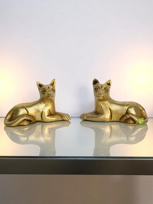 Handmade Brass Fox Statue | Beautiful Animal Figurine for Unique Home Aesthetics | Brass Fox Figurine ( Yellow, 3.1 inch)