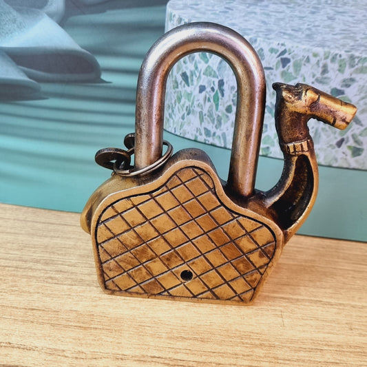Aakrati Pad Lock in Camel Shape Full Functional with 2 Keys - Gym Lock, Combination Locks for Gates, Toolbox, Luggage, Cabinet, Bicycle, School, Home, Office