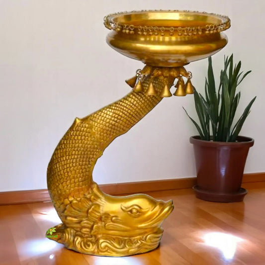 Fish Shape stand with urli and small bells