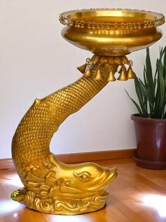 Fish Shape stand with urli and small bells