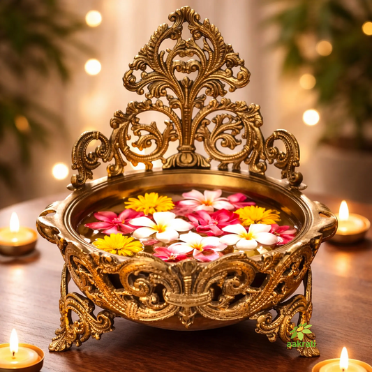 Brass Metal Home/Event Decor Floating candle stand/Urli Aakrati