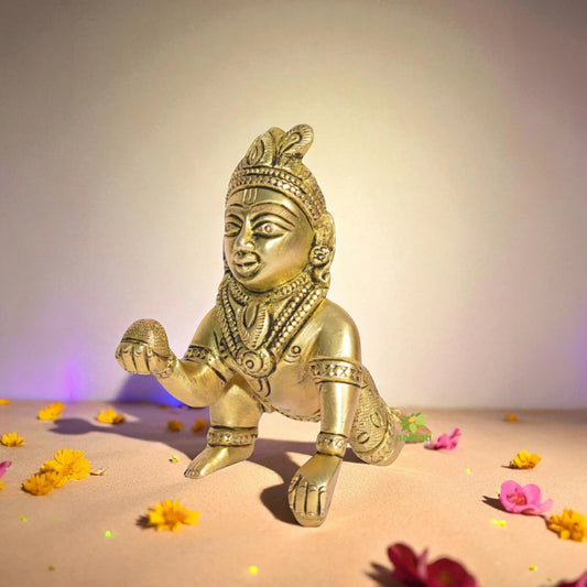 Ladoo Gopal Brass temple Religious Statue