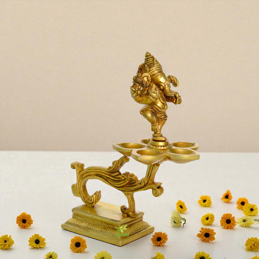 Ganesha Oil Lamp made of Brass Decorative Table Decor