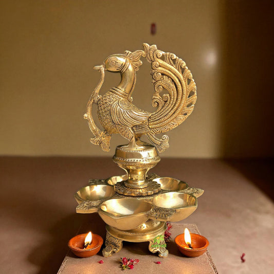 Designer Decorative Peacock Decorative Oil Lamp