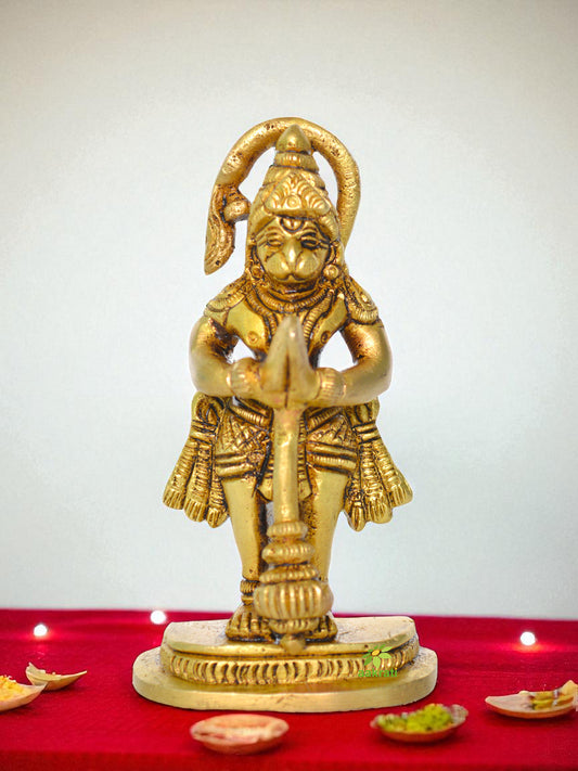 Small Statue of Lord Hanuman in Barss Metal