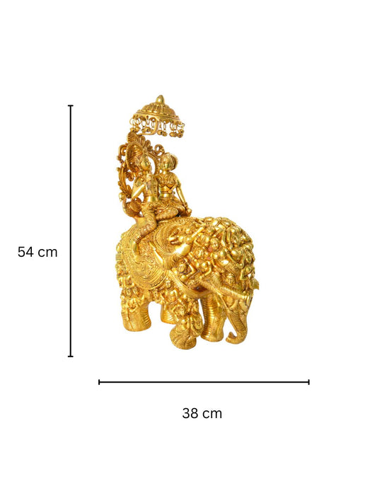 Radha-Krishna Sitting on Elephant Royal Decorative figure Home Decor