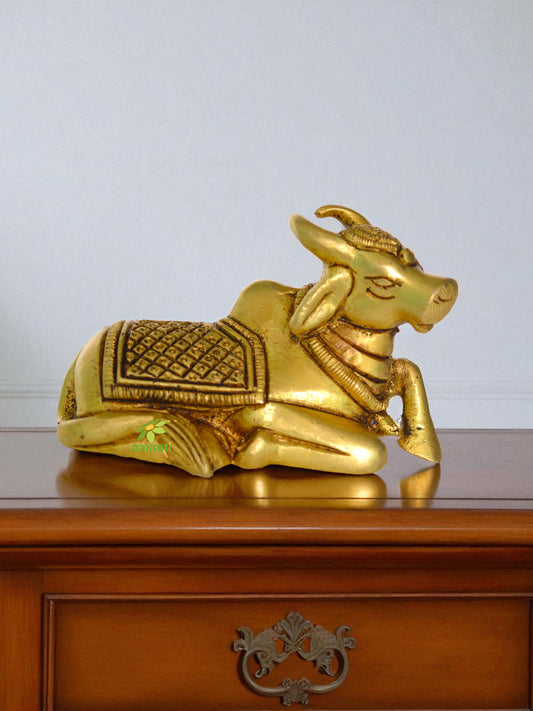 Brass Nandi  Sculpture Religious Temple Figure