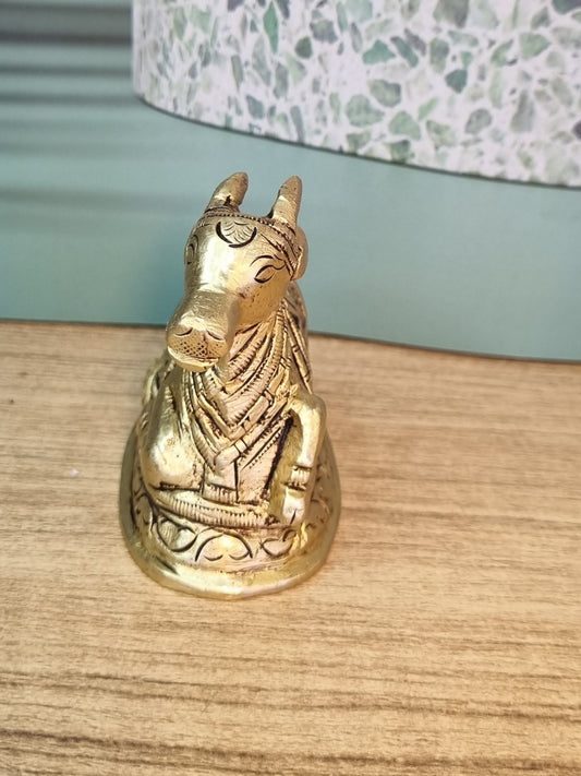 Nandi Brass Statue Hand Carved Pooja Ghar Idol