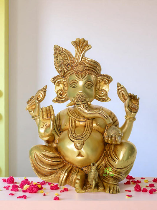 Ganesha Decorative Pooja Ghar/Home Decor Brass Statue