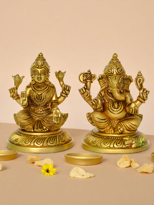 Laxmi Ganesha Pair for Home Temple