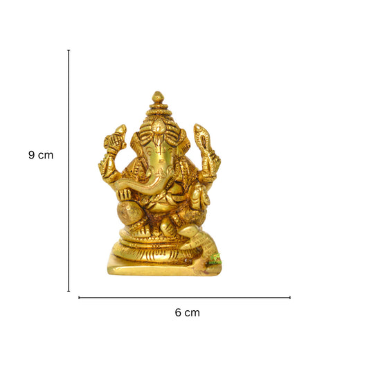 Ganesha Religious Statue Brass Scupture Metal Figure