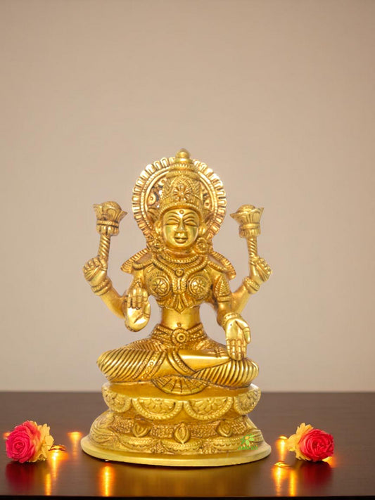 Goddess Laxmi Metal Brass Decorative Temple Statue