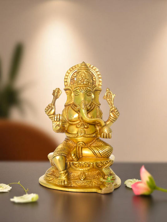 Ganpati Brass Metal Statue for Home Temple