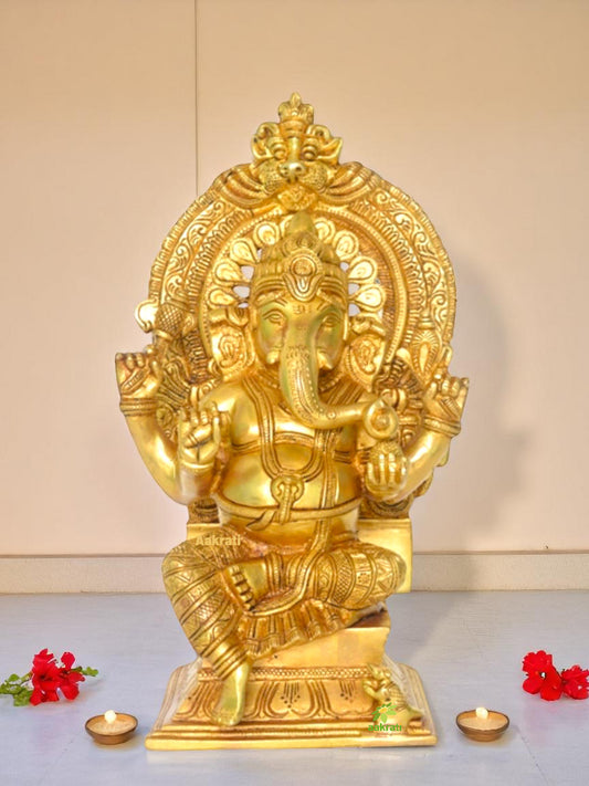 Glorious Lord Ganesha Statue Made of Brass