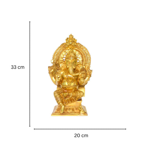 Glorious Lord Ganesha Statue Made of Brass
