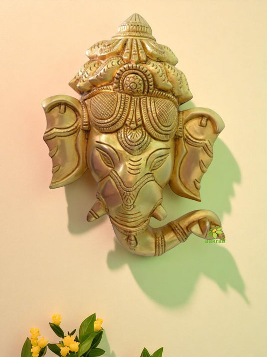 Hindu Lord Ganesha Face Wall Hanging for Home and Temple