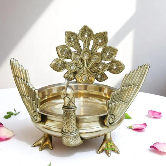 Festive Decoration Brass Metal Home/Event Decor Hand Carved Urli/Pot